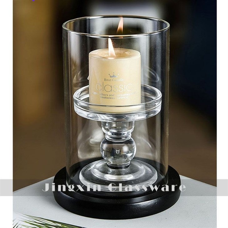 2 glass candle holder(001)